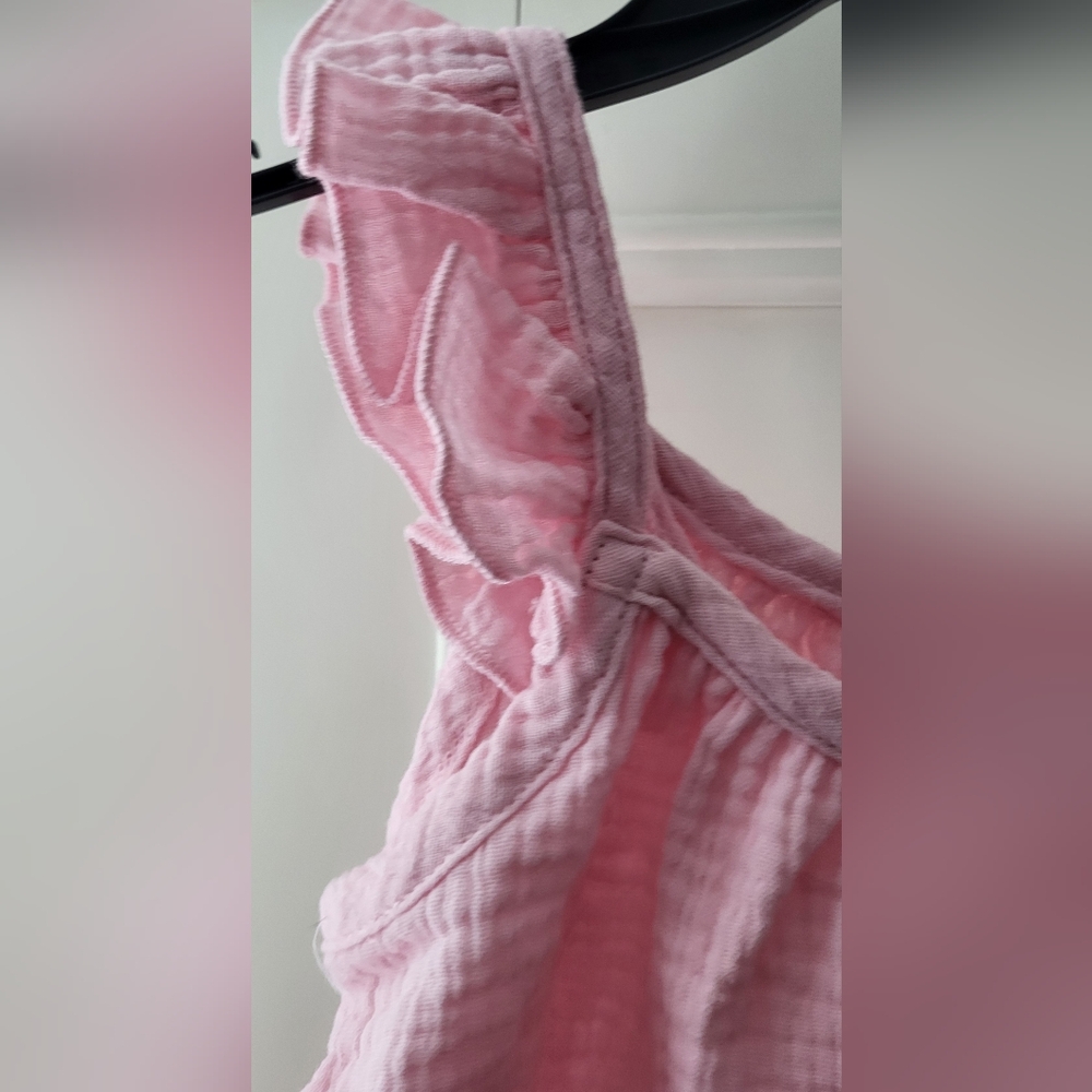 Petite Plume Girls Pink 100% Cotton Gauze Tank Top & Shorts Set - Picture 6 of 6